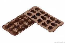 Silikonová forma na čokoládu – veselé Vánoce - Silikomart