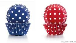 Papírové košíčky puntíkaté fialové, červené 7,5 x 4cm - Ibili