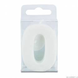 Svíčka ve tvaru číslice 0 - mini, bílá - Stadter