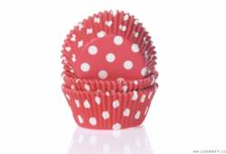 Košíčky na muffiny 50ks červené s puntíky - House of Marie