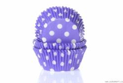 Papírový košíček na muffiny fialový puntíkovaný 50ks - House of Marie