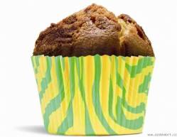 Papírový košíček na muffiny tyfrovaný zeleno žlutý - House of Marie