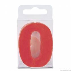 Svíčka ve tvaru číslice 0 - mini, červená - Stadter
