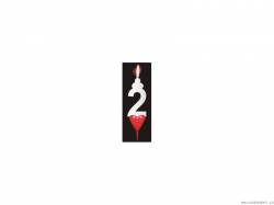 Dortová svíčka se srdíčkem číslice 2 - PREZENT