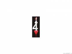 Dortová svíčka se srdíčkem číslice 4 - PREZENT