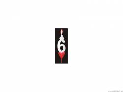 Dortová svíčka se srdíčkem číslice 6 - PREZENT