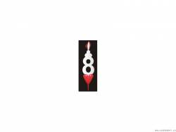 Dortová svíčka se srdíčkem číslice 8 - PREZENT