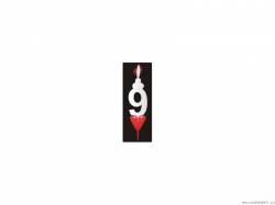 Dortová svíčka se srdíčkem číslice 9 - PREZENT