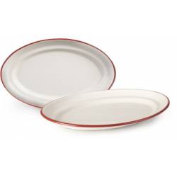Smaltovaný tác červeno bílý 30cm - Ibili