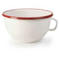 Smaltovaná miska s uchem bílo červená 14cm - Ibili