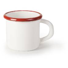 Smaltovaný hrneček červeno bílý 7cm - Ibili