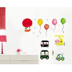 Samolepka na zeď  balonky a auta - nalepimeto