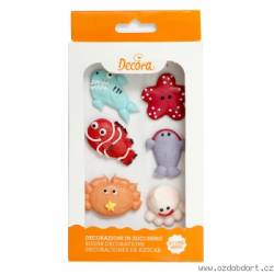 6 ks cukrových dekorací Mořská zvířata - Decora