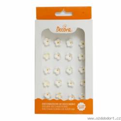 30 cukrových dekorací malé kytičky bílé - Decora