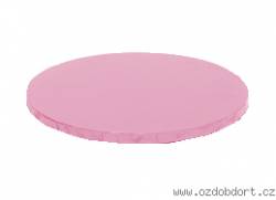 Kulatá podložka pod dort růžová 35x1,2 cm - Decora