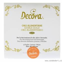 5 listů jedlého zlata 86x86 mm - Decora