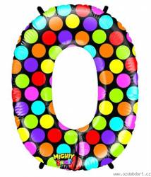 Nafukovací balónek číslo 0 barevný 102cm extra velký - Grabo