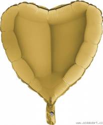 Nafukovací balónek zlaté srdce 46 cm - Grabo