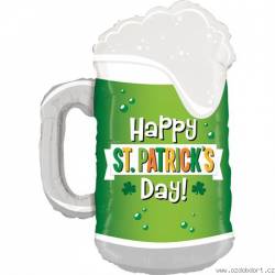 Nafukovací balónek oslava svatého patrika zelené pivo 86cm - Grabo