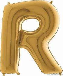 Nafukovací balónek písmeno R zlaté 102 cm - Grabo