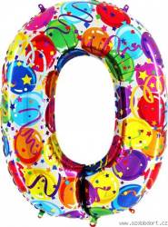 Nafukovací balónek číslo 0 barevné balónky 102cm extra velký - Grabo