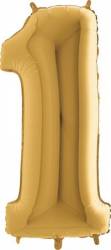 Nafukovací balónek číslo 1 zlatý 102cm extra velký - Grabo