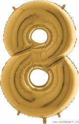 Nafukovací balónek číslo 8 zlatý 102cm extra velký - Grabo