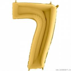 Nafukovací balónek číslo 7 zlatý 102cm extra velký - Grabo