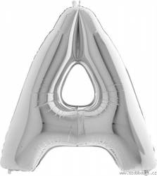 Nafukovací balónek písmeno A stříbrné 102 cm - Grabo