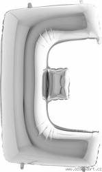 Nafukovací balónek písmeno E stříbrné 102 cm - Grabo