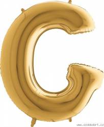 Nafukovací balónek písmeno G zlaté 102 cm - Grabo