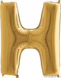 Nafukovací balónek písmeno H zlaté 102 cm - Grabo