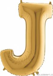 Nafukovací balónek písmeno J zlaté 102 cm - Grabo