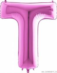 Nafukovací balónek písmeno T růžové 102 cm - Grabo
