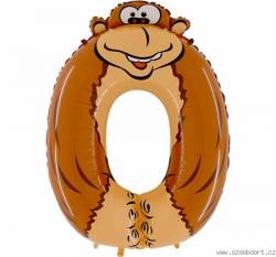 Nafukovací balónek opice číslo 0 pro děti 102cm - Grabo