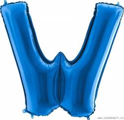 Nafukovací balónek písmeno W modré 102 cm - Grabo