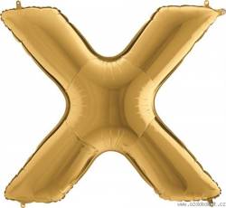 Nafukovací balónek písmeno X zlaté 102 cm - Grabo