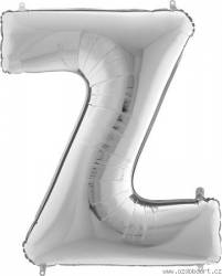 Nafukovací balónek písmeno Z stříbrné 102 cm - Grabo