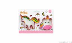Barevný jednorožec plastové vykrajovátko set 2 ks - Decora