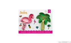 Plameňák a palma plastové vykrajovátko set 2 ks - Decora