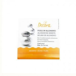 Fólie pro balení čokolád - stříbrná 10x10cm 150ks - Decora