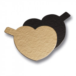 Podložka zlato černá srdce na minidezert 8cm 1ks - Dekora