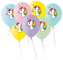 Balónky jednorožec barevné 7ks - Alvarak
