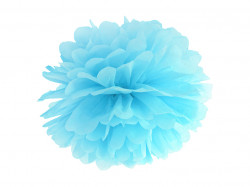 Tkáňový papír pompom, nebeská modrá, 25cm - PartyDeco