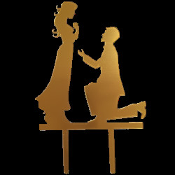 Zapichovací dekorace na dort, žádost o ruku, zlatá - Tasty Me