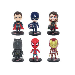 Figurky Marvel a DC Comics Superhrdinové 6 ks - Superman, Captain America, Thor, Iron Man, Spider-Man a Batman  Cakesicq