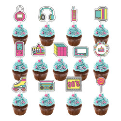 Zápich do muffinů 90. léta 13ks - Cakesicq