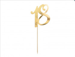 Zápich do 21cm dortu zlatý číslo 18 - PartyDeco
