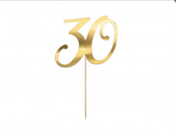 Zápich do 21cm dortu zlatý číslo 30 - PartyDeco