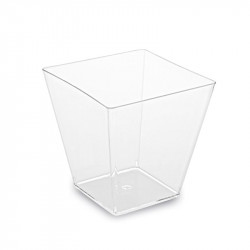 Fingerfood kelímek na panna cottu PS hranatý čirý 59x59x54mm 100ml - 50ks - Wimex